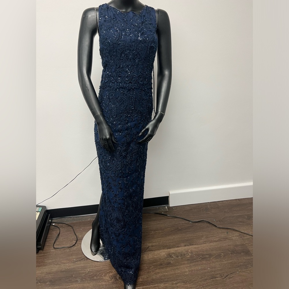Montage by Mon Cheri Midnight Blue Embellished Dress.